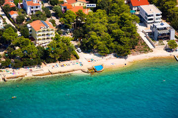 Apartmány Mami - letecký pohled, Petrčane, Zadarská riviéra, Chorvatsko