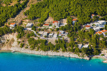 Apartmány Vese - letecký pohled, Brela, Makarská riviéra, Chorvatsko