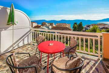 Apartmány Nikola - výhled z terasy apartmánu P-2B, Gradac, Makarská riviéra, Chorvatsko