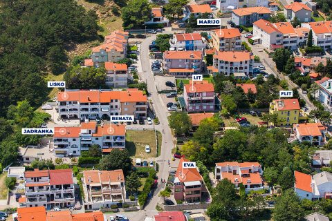 Apartmán Lit - letecký pohled, Baška, ostrov Krk, Chorvatsko