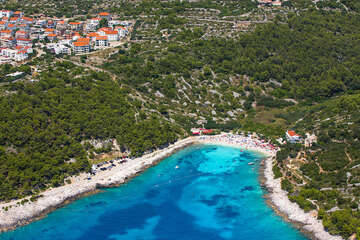 Hvar - letecký pohled, ostrov Hvar, Chorvatsko