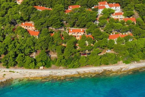 Kukljica - letecký pohled, ostrov Ugljan, Chorvatsko