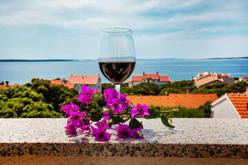 Apartmány Ivica - výhled z terasy apartmánu A3, Mandre, ostrov Pag, Chorvatsko