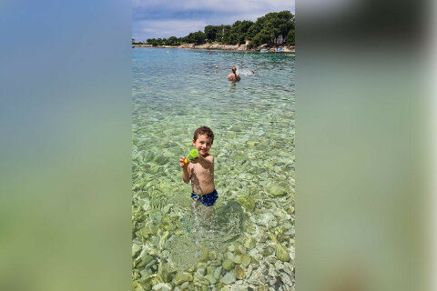 Pula - Banjole - u pláže u Resortu Centinera, poloostrov Istrie, Chorvatsko