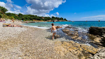 Apartmány Zelenika - oblázková pláž 140 m od domu, Pula, Istrie, Chorvatsko