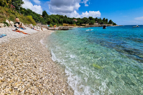 Apartmány Zelenika - oblázková pláž 140 m od domu, Pula, Istrie, Chorvatsko