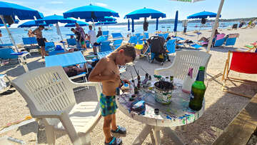 Apartmány Plavo Nebo, oblázková pláž Contish, Medulin, Istrie, Chorvatsko