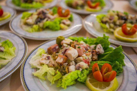 Hotel Flores**** - v restauraci, Poreč, Istrie, Chorvatsko