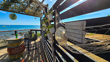 Bar Amante u písečné pláže, Zambratija, Istrie, Chorvatsko