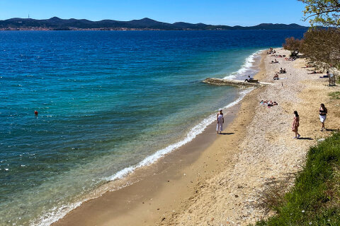 Hotel Kolovare**** - pláž Kolovare před hotelem, Zadar, Chorvatsko