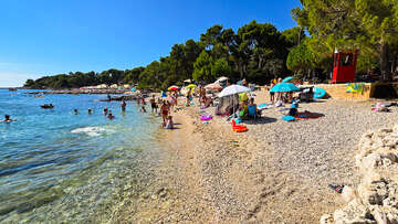 Rovinj - pláže, Istrie, Chorvatsko