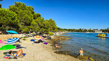 Rovinj - pláže, Istrie, Chorvatsko