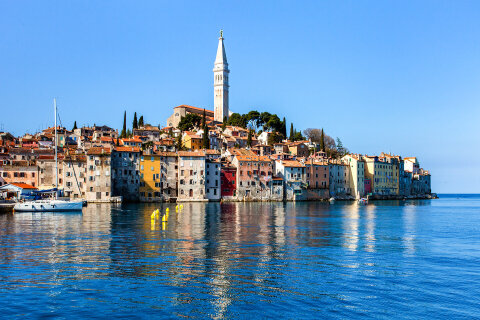 Rovinj - pohled na staré město, Istrie, Chorvatsko