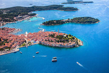 Rovinj - letecký pohled, Istrie, Chorvatsko