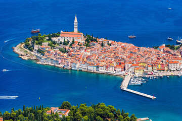 Rovinj - letecký pohled, Istrie, Chorvatsko