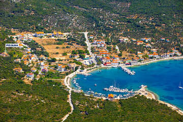 Apartmány Pojana - letecký pohled, Martinšćica, ostrov Cres, Chorvatsko