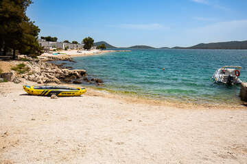 Mobilhome Drage - nejbližší pláž, Drage, Zadarská riviéra, Chorvatsko