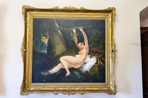 Hrad Trakošćan - vyobrazení ženy Ameriky, Chorvatsko