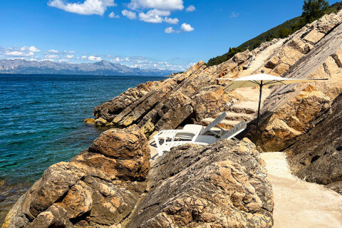 S3 - soukromá pláž vyhrazená pro toto studio, apartmány Maslina, severní zátoky ostrova Hvar, Chorvatsko