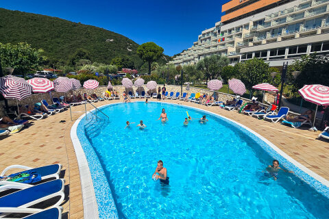 Mobilhome Oliva - bazén s tobogány, Rabac, Istrie, Chorvatsko