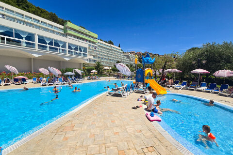 Mobilhome Oliva - bazén pro nejmenší, Rabac, Istrie, Chorvatsko