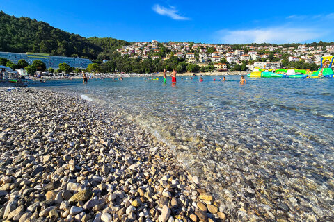 Mobilhome Oliva - oblázková pláž Maslinica, Rabac, Istrie, Chorvatsko