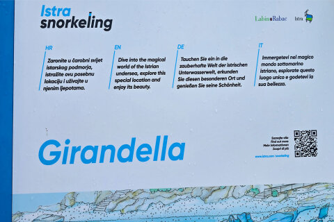 Pláž Girandella, Rabac, Istrie, Chorvatsko