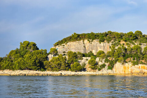 Zlatni rt - lezecká lokalita, Rovinj, Istrie, Chorvatsko