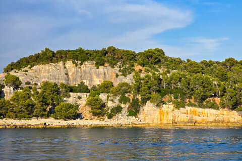 Zlatni rt - lezecká lokalita, Rovinj, Istrie, Chorvatsko