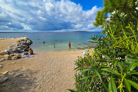 Apartmány Lucas - oblázková pláž 340 m od domu, Mandre, ostrov Pag, Chorvatsko