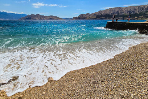 Apartmány Marta - písčitooblázková pláž 180 m od domu, Baška, ostrov Krk, Chorvatsko