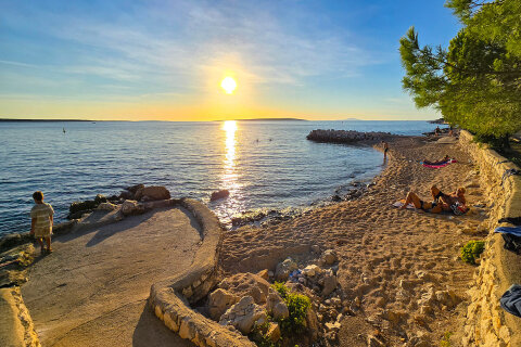 Apartmány Žuta - oblázková pláž 100 m od domu, Mandre, ostrov Pag, Chorvatsko