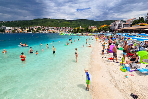 Mobilhome Salumbra - písečná pláž Polo Mora, Selce, Crikvenická riviéra, Chorvatsko