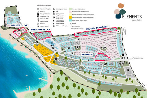 Mobilhome Salumbra - mapa umístění mobilhomů v kempu, Selce, Crikvenická riviéra, Chorvatsko
