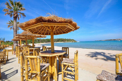 Apartmány Dagmar - písčitooblázková pláž u hotelu (800 m od domu), Novalja, ostrov Pag, Chorvatsko