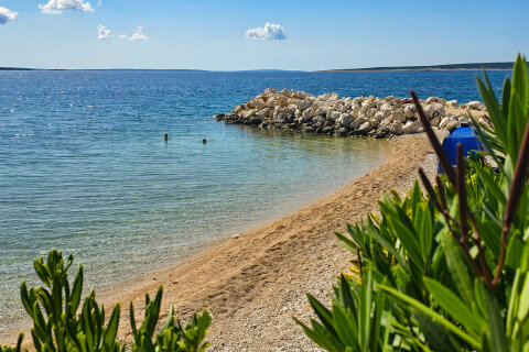 Mandre - nejbližší pláž pro domy Ivica, Sandra, ostrov Pag, Chorvatsko