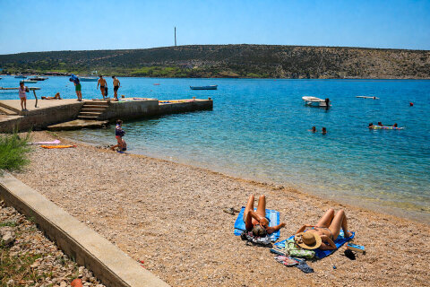 Apartmány Tanja - písčitooblázková pláž 60 m od domu, Stará Novalja, ostrov Pag, Chorvatsko