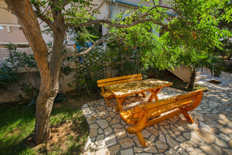 Apartmány Tanja - okolí domu, Stará Novalja, ostrov Pag, Chorvatsko