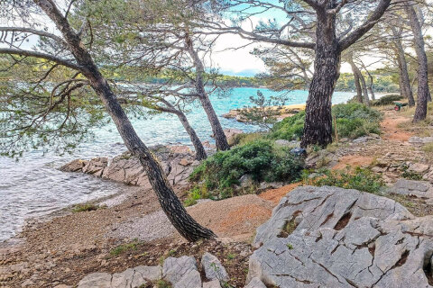 Resort Jezera Lovišća - pláž pro psy, ostrov Murter, Chorvatsko