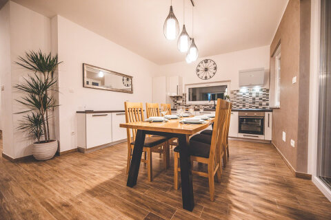 Prázdninový dům Grace - kuchyň s jídelnou, Jadranovo, Crikvenická riviéra, Chorvatsko