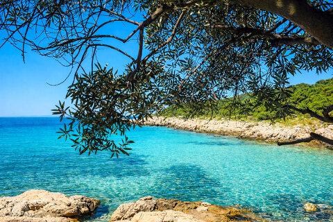 Prázdninový dům Mila - divoká pláž Lakirka v sousední zátoce, ostrov Pag, Chorvatsko