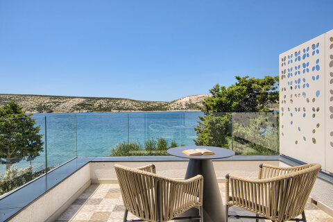 Prázdninový dům Lunjsko - terasa ložnice 1, Stara Novalja, ostrov Pag, Chorvatsko