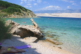 Pag-Bošana - pláže, ostrov Pag, Chorvatsko