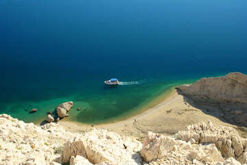 Výlet člunem v Pažském zálivu, ostrov Pag