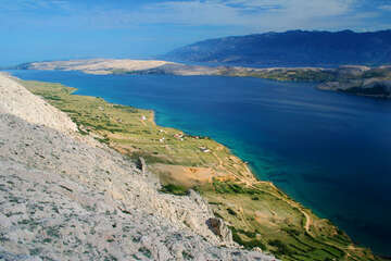 Chorvatsko, ostrov Pag, výstup na Sv. Vid