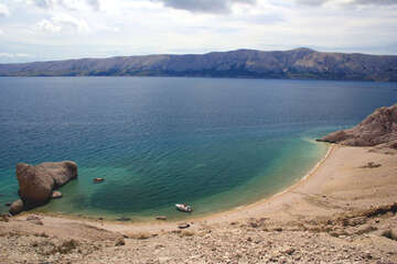 Pláž Beritnica, ostrov Pag, Chorvatsko