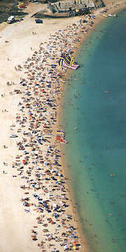 Pláž Zrče, Novalja, ostrov Pag, Chorvatsko